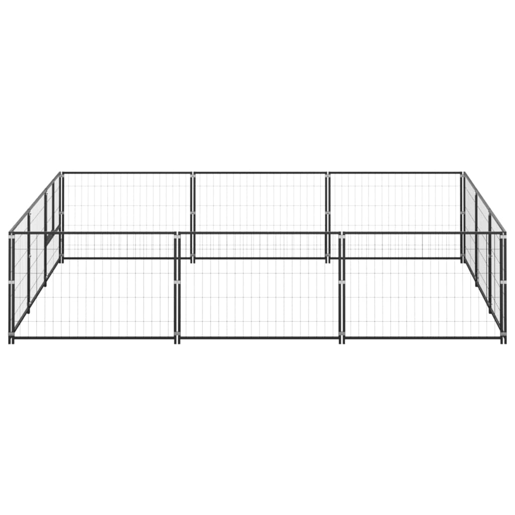 NNEVL Dog Kennel Black 9 m² Steel