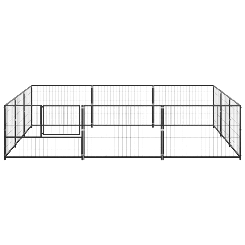 NNEVL Dog Kennel Black 9 m² Steel