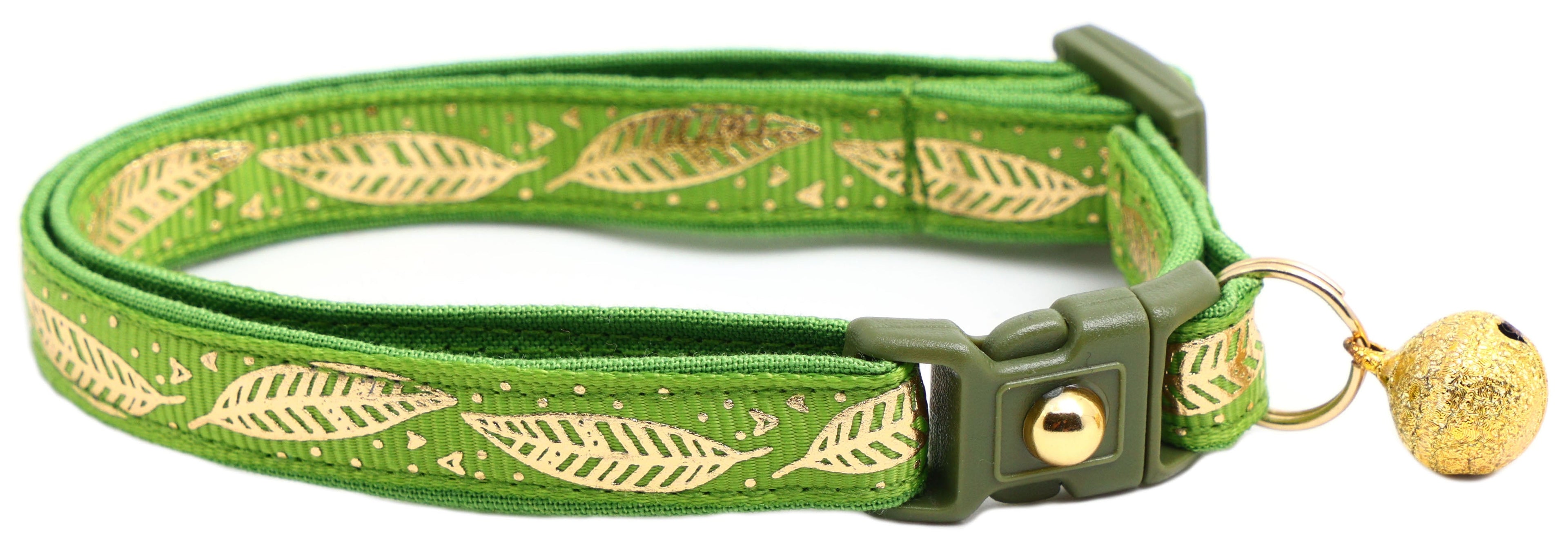 Metallic Gold Feathers Cat Collar