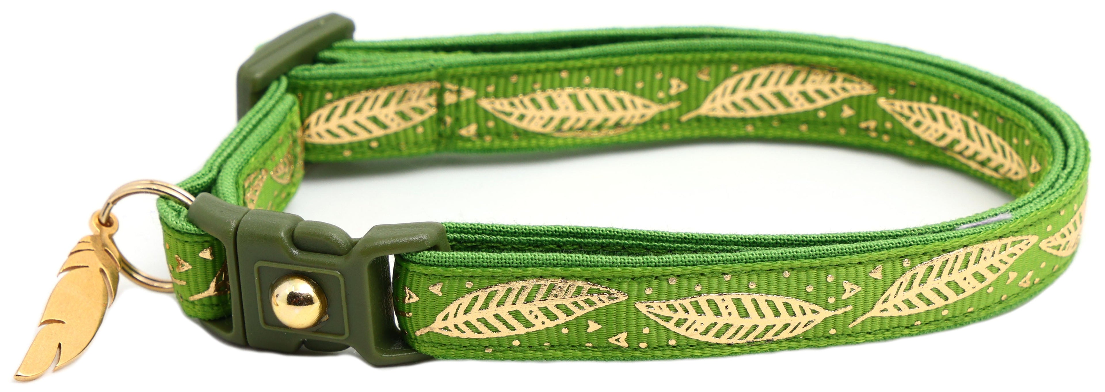 Metallic Gold Feathers Cat Collar