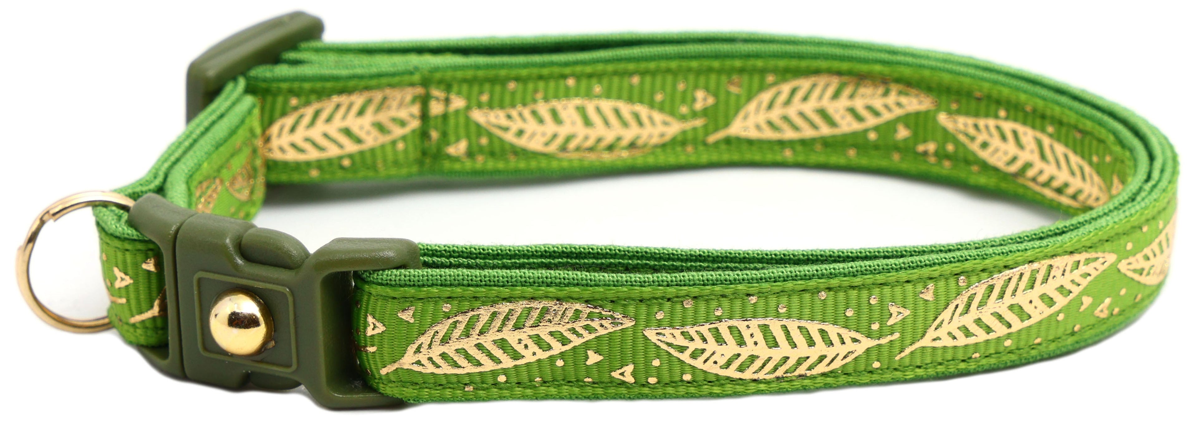 Metallic Gold Feathers Cat Collar