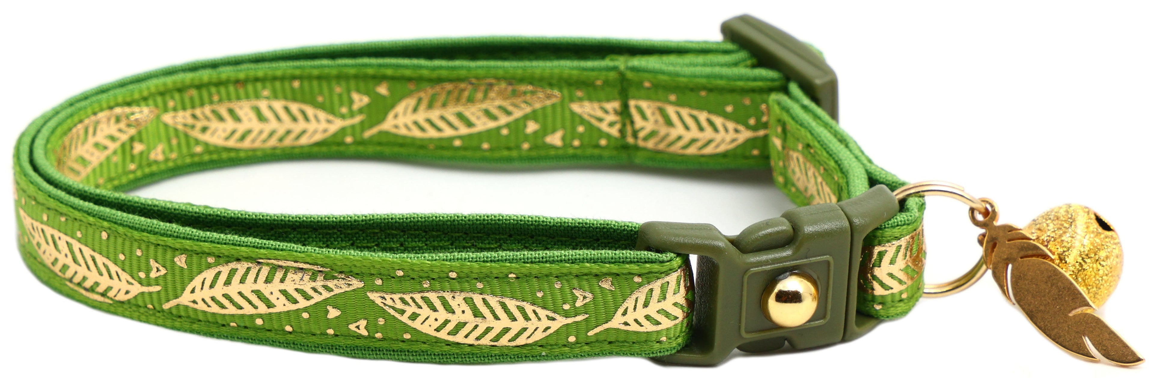 Metallic Gold Feathers Cat Collar