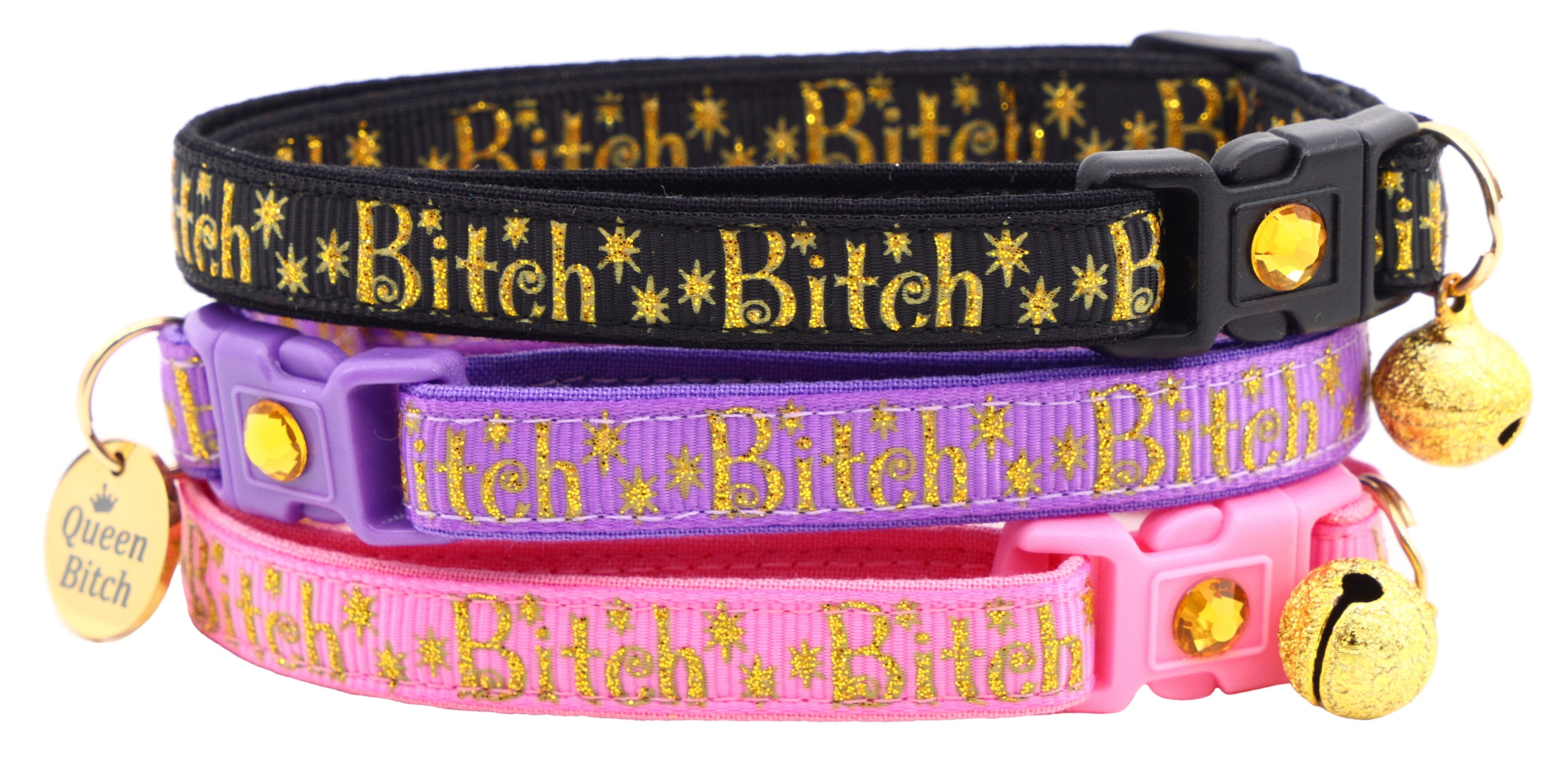 Gold Bitch Breakaway Cat Collar