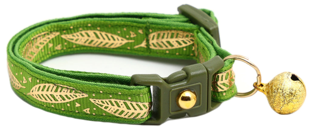 Metallic Gold Feathers Cat Collar