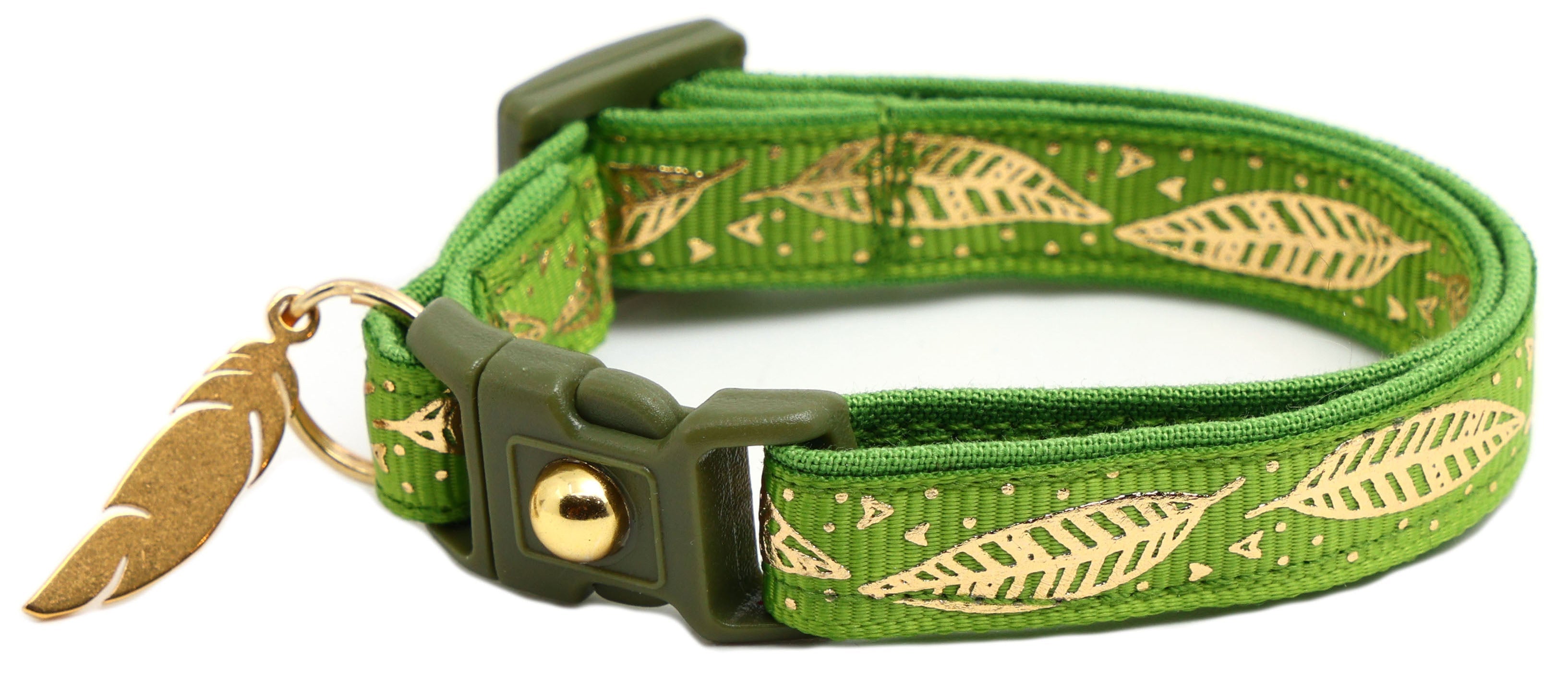 Metallic Gold Feathers Cat Collar