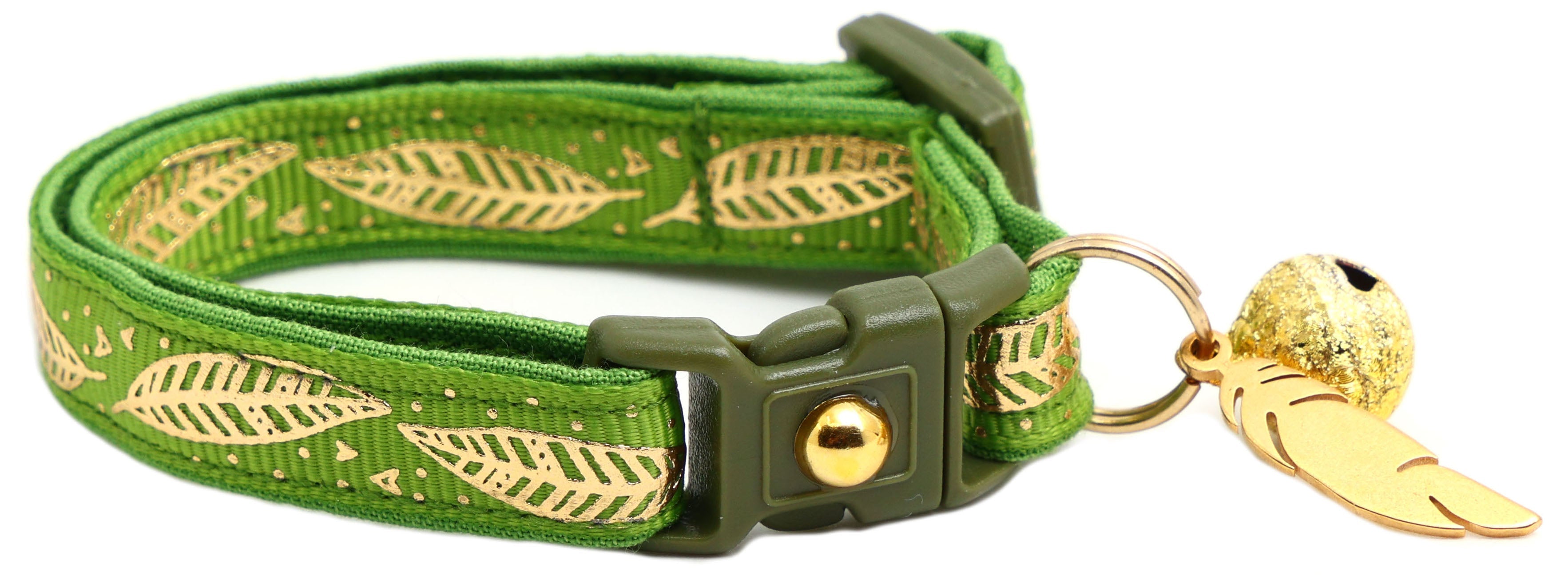 Metallic Gold Feathers Cat Collar