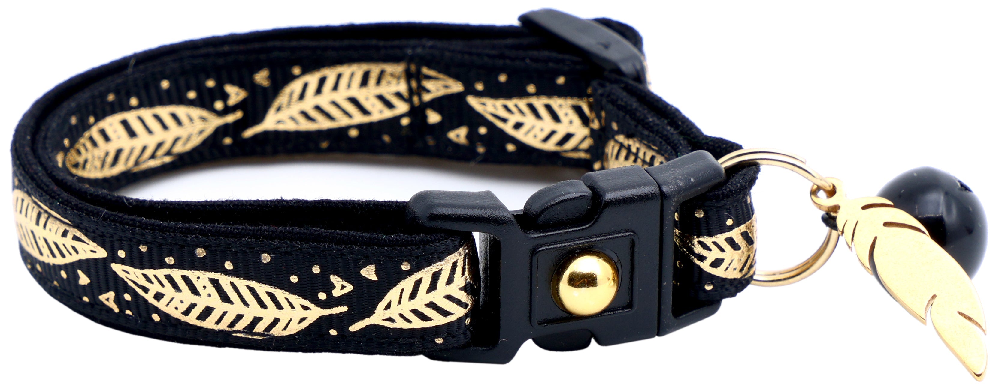 Metallic Gold Feathers Cat Collar