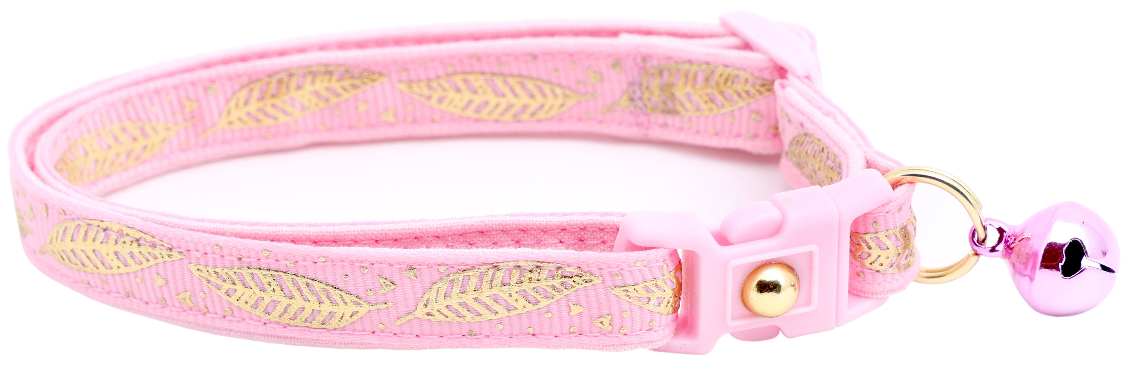 Metallic Gold Feathers Cat Collar