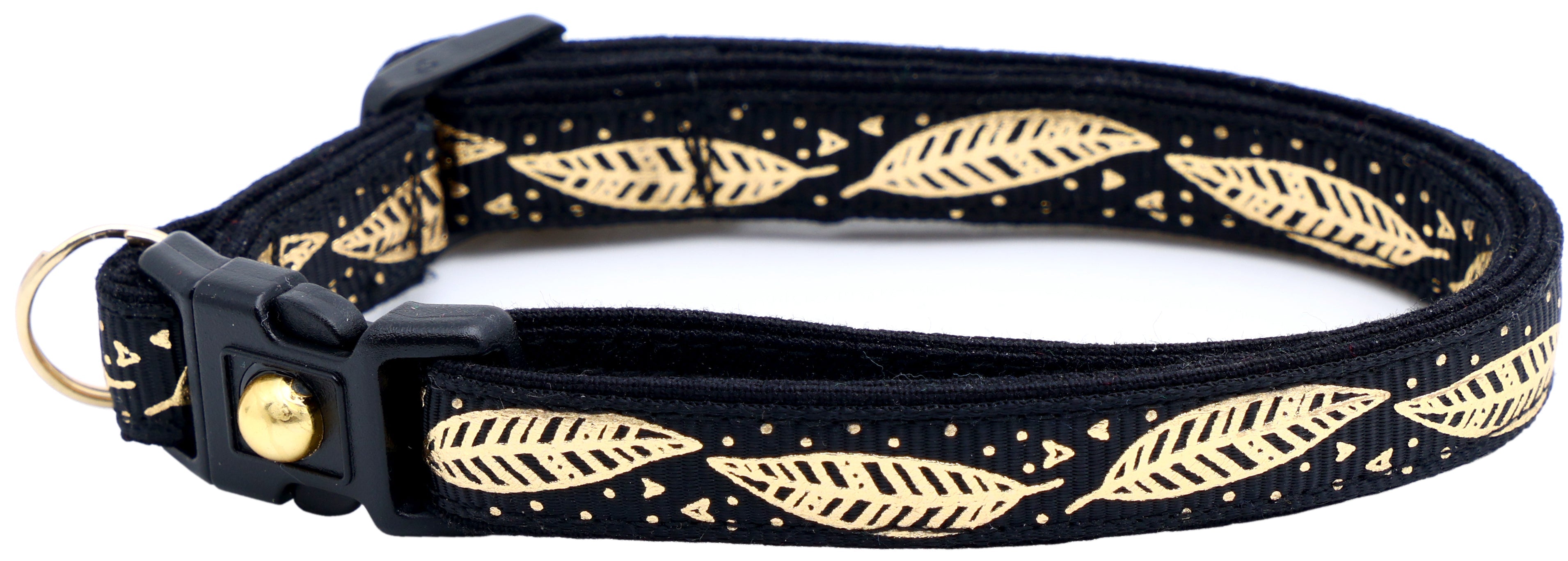 Metallic Gold Feathers Cat Collar