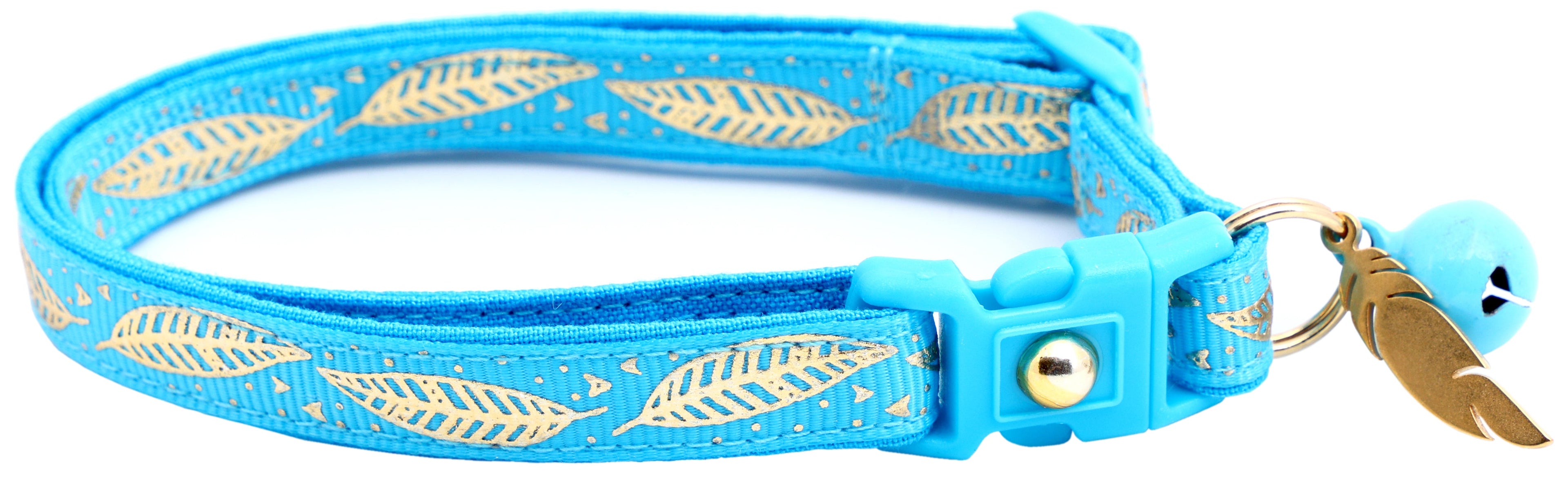 Metallic Gold Feathers Cat Collar