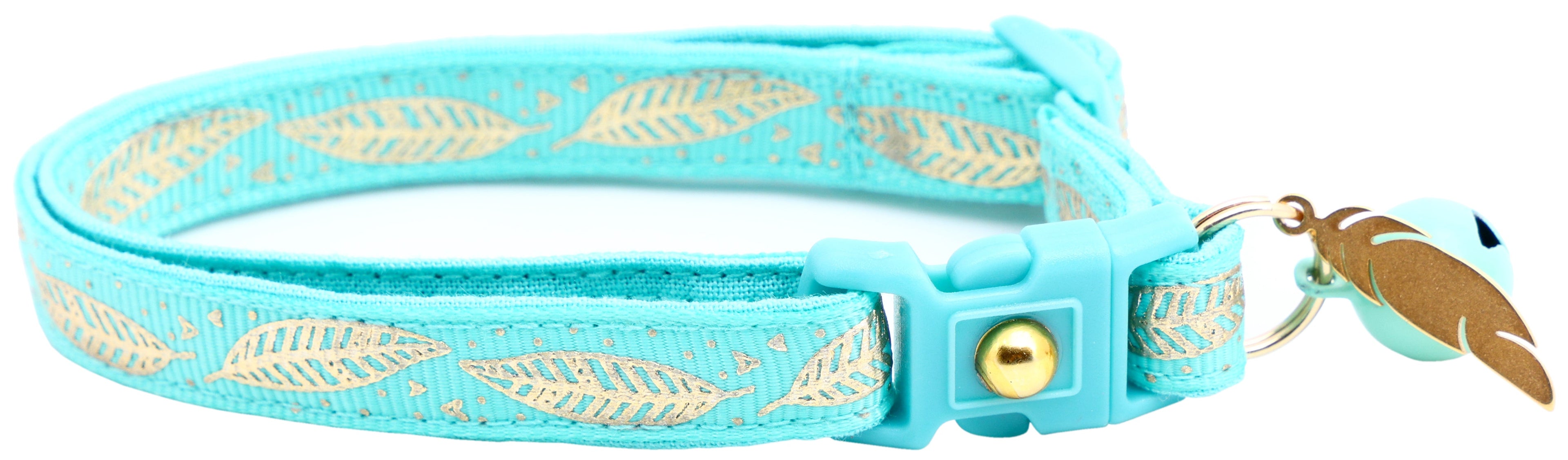 Metallic Gold Feathers Cat Collar