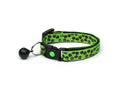 Black Dots on Bright Green Cat Collar