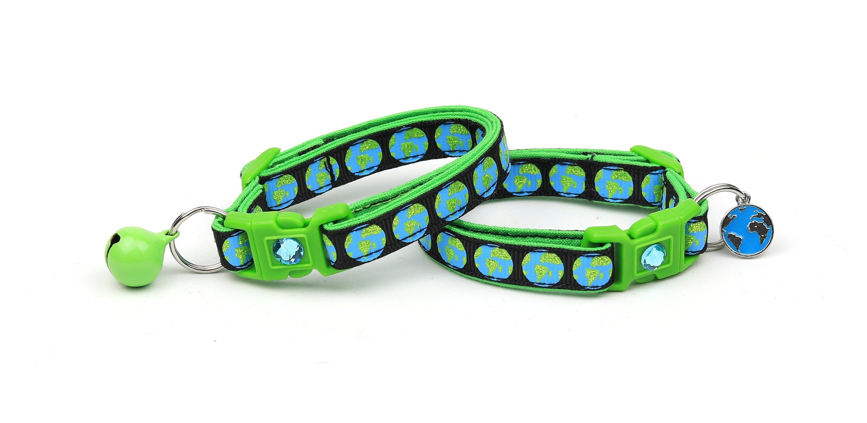 Earth on Black Cat Collar