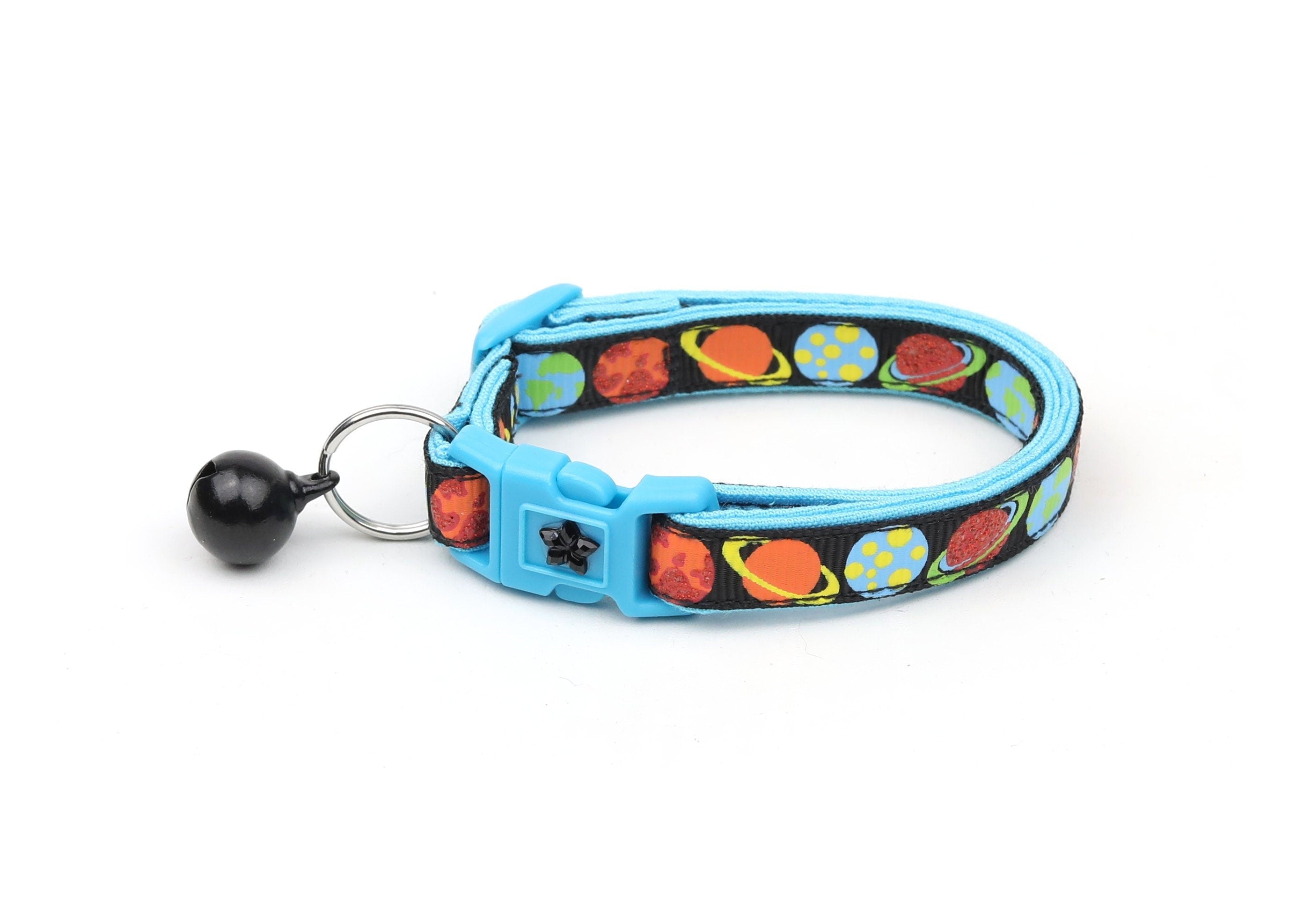 Planets on Black Cat Collar