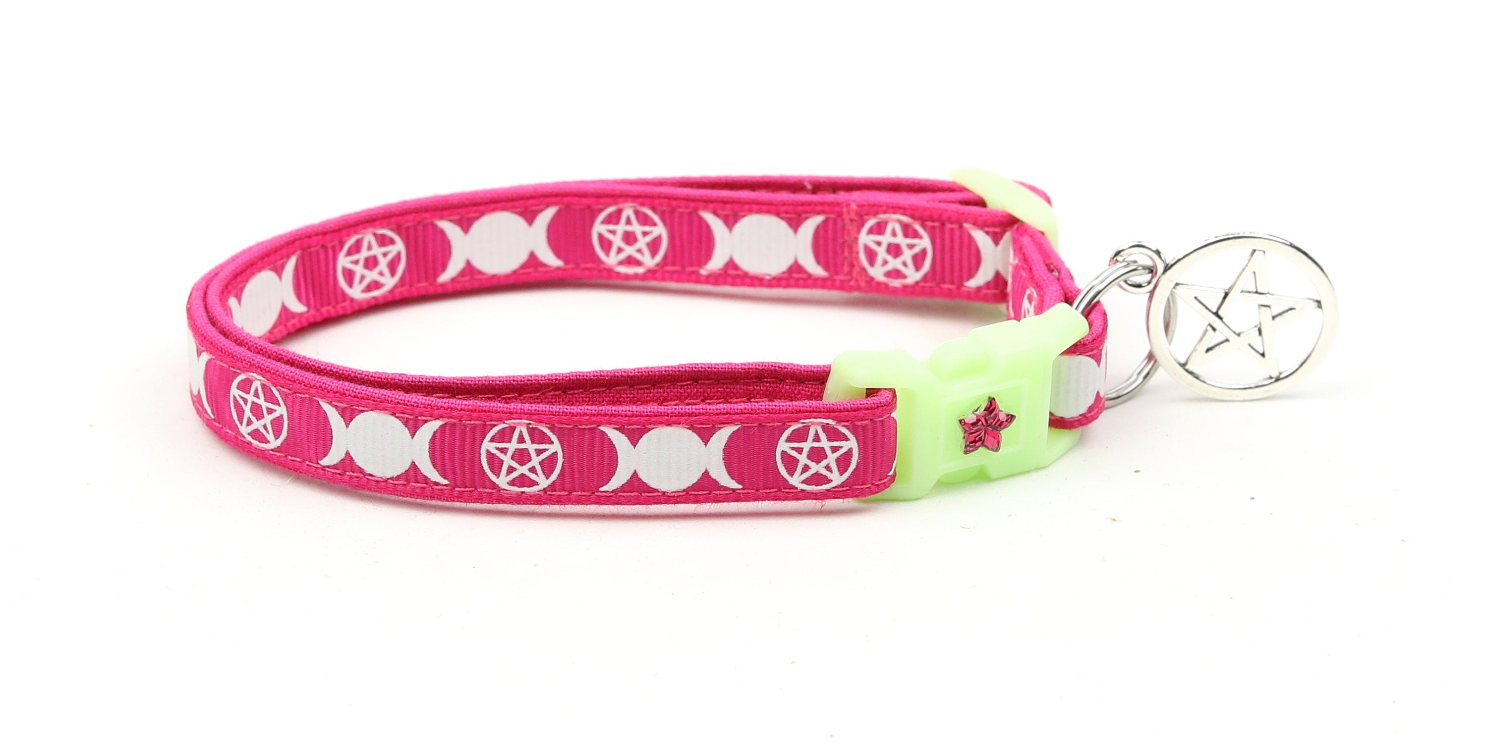 Witch's Familiar on Pink Cat Collar