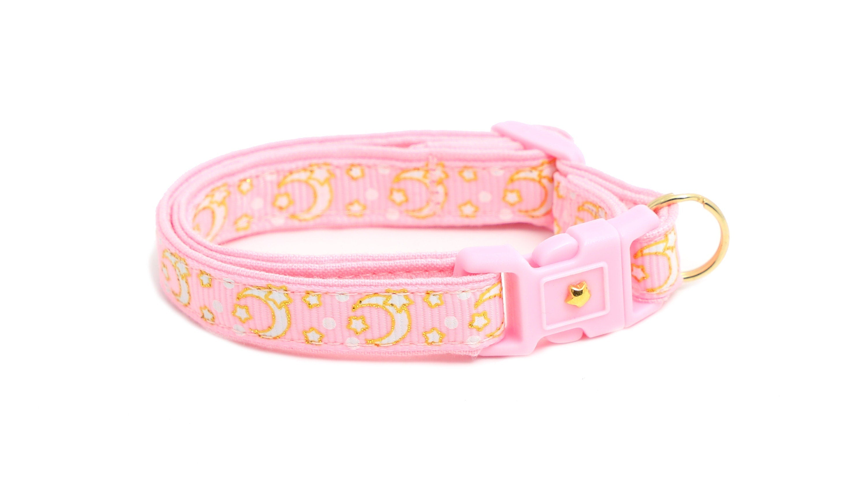 Gold Moons and Stars on Powder Pink Cat Collar
