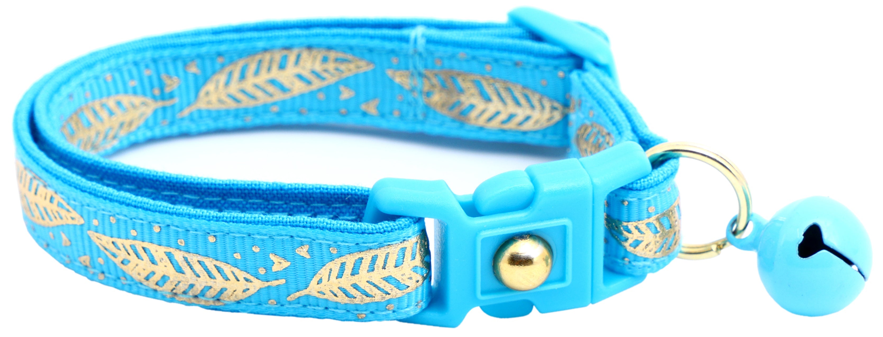 Metallic Gold Feathers Cat Collar