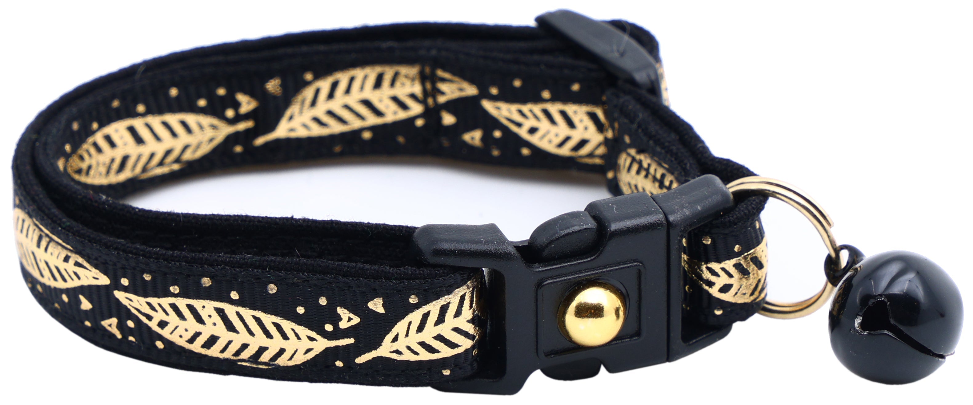 Metallic Gold Feathers Cat Collar