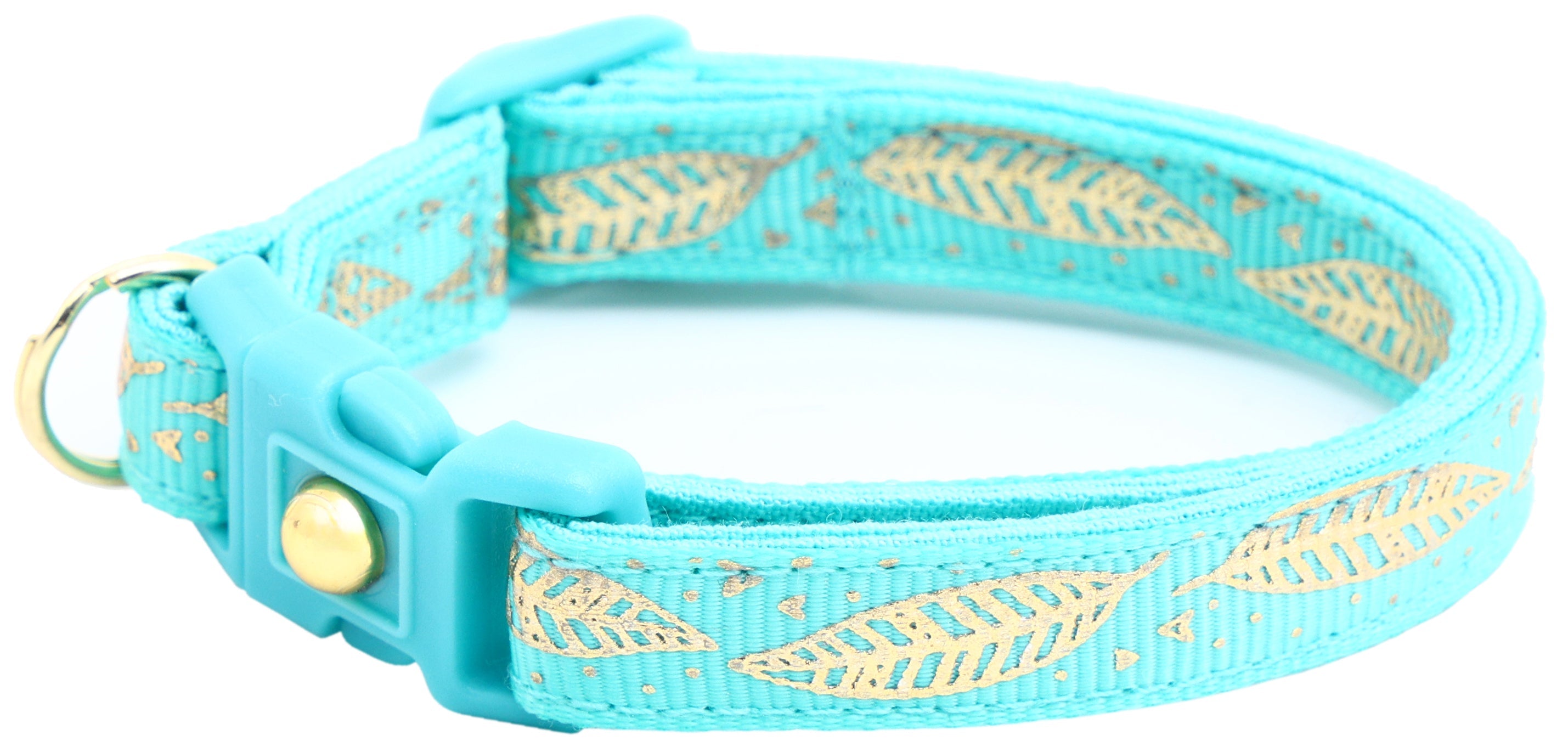Metallic Gold Feathers Cat Collar