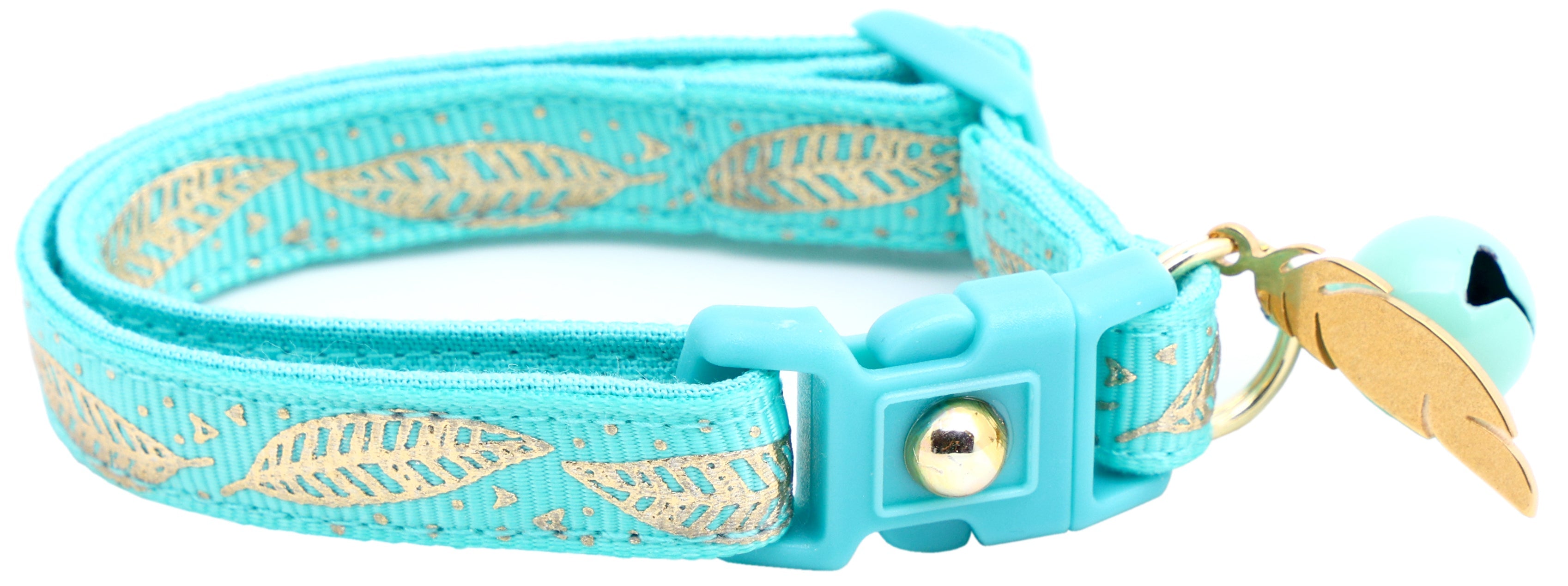 Metallic Gold Feathers Cat Collar