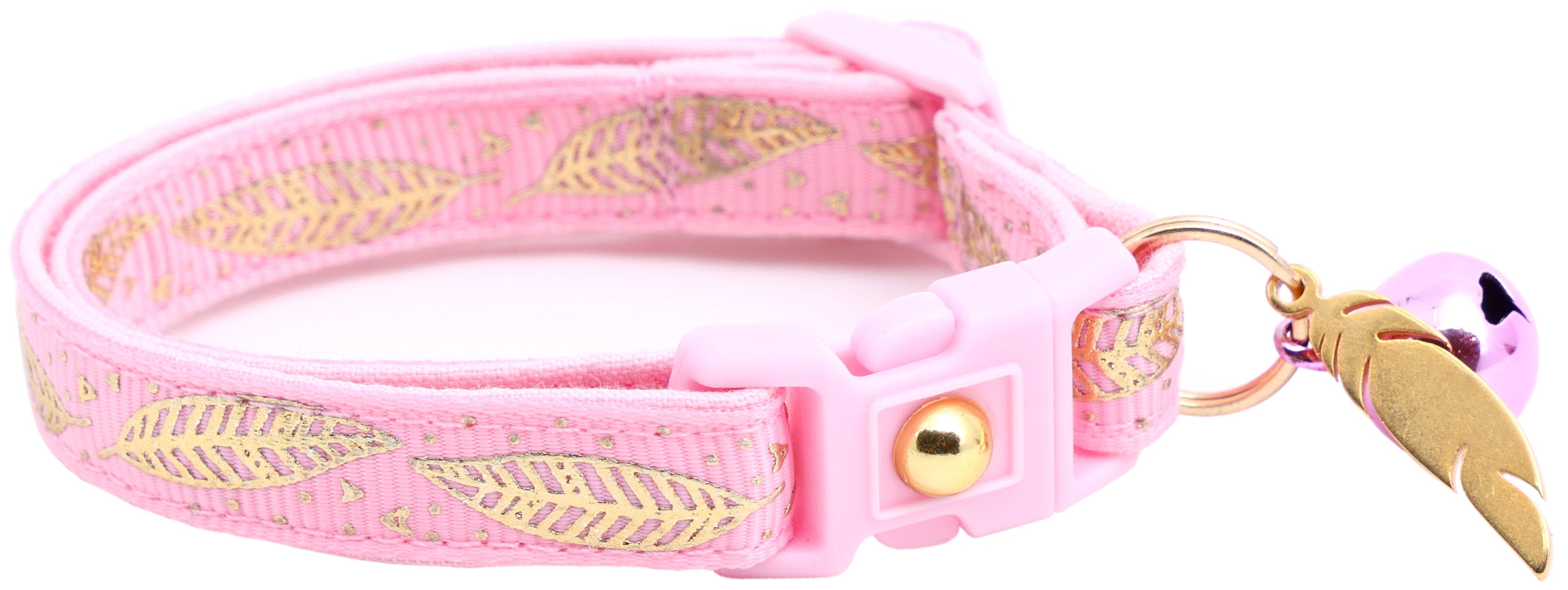 Metallic Gold Feathers Cat Collar