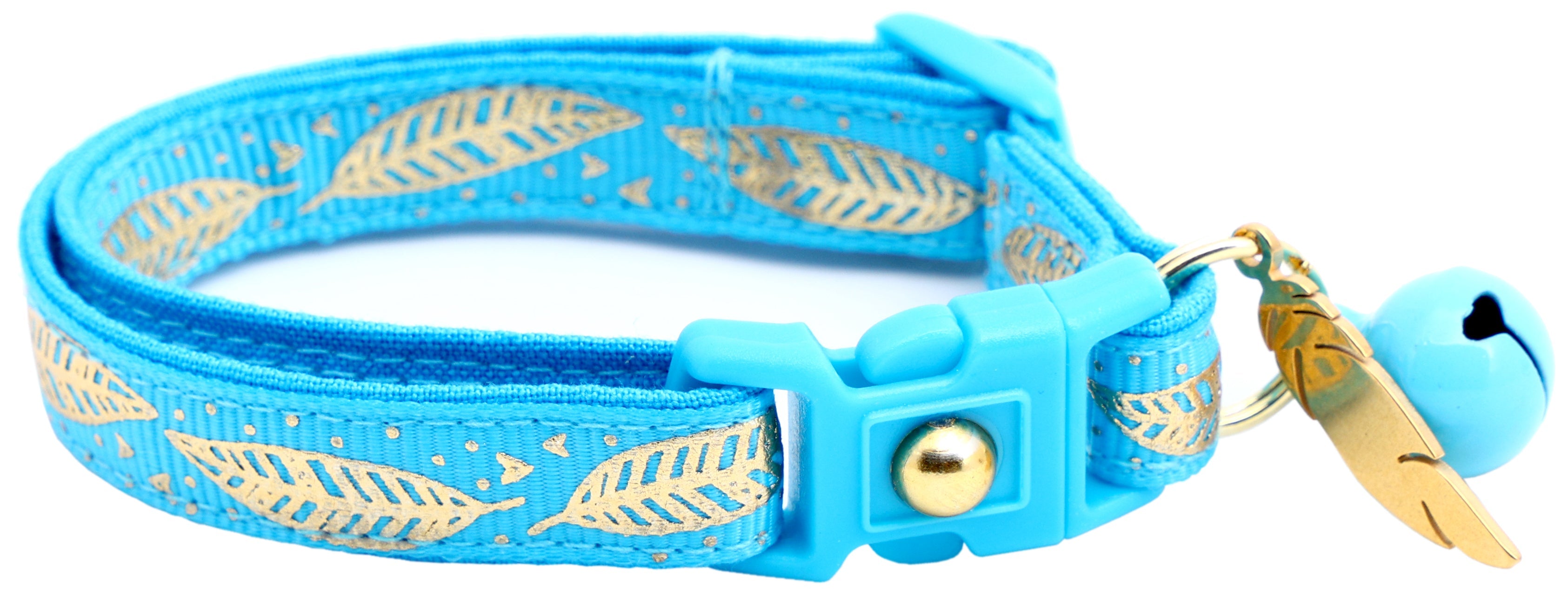 Metallic Gold Feathers Cat Collar